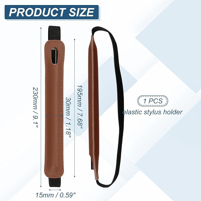 PATIKIL Stylus Holder for Tablet, Universal Pen Sleeve Retractable Stylus Pen Holder Elastic Pencil Pocket Case Protective Pouch for Tablet Case Notebook, Yellow Brown