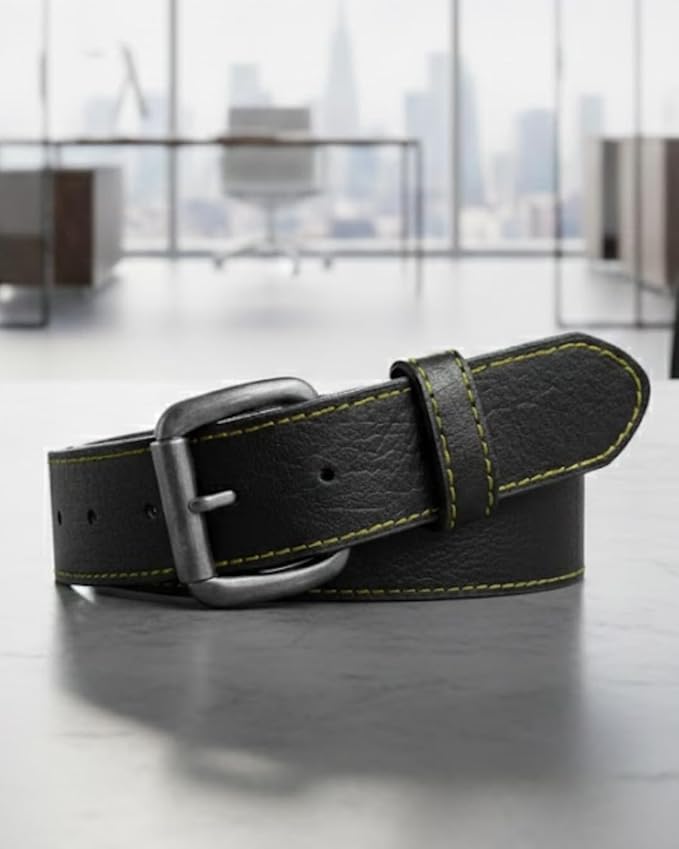 First Mfg Co - Mens Premium Leather Belt With Removable Buckle And Hidden Zipper Money Belt Daily Wear For Pants Perfect Fit