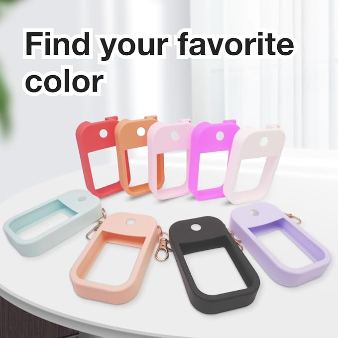 2 PCS Soft Silicone Case for Touchland Power Mist (1FL. OZ./30 mL), Protective and Stylish Case with Keychain Compatible with Touchland Hand Sanitizer Spray (Purple/Black)