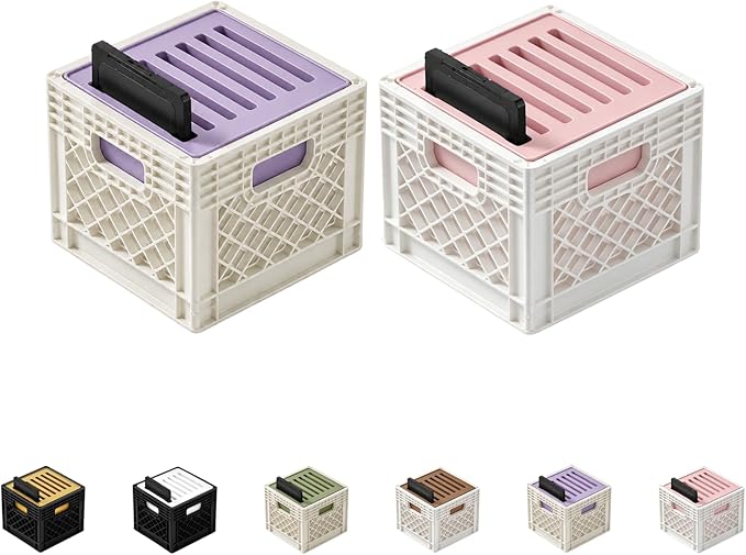 Mini Milk Crate SD Card Holder, Compact 8 Slot Memory Card Organizer for SD SDHC SDXC Cards, Portable Camera Card Storage Case for Desk Setup, Travel, Photography Gear and Workspace (A Set, SD)