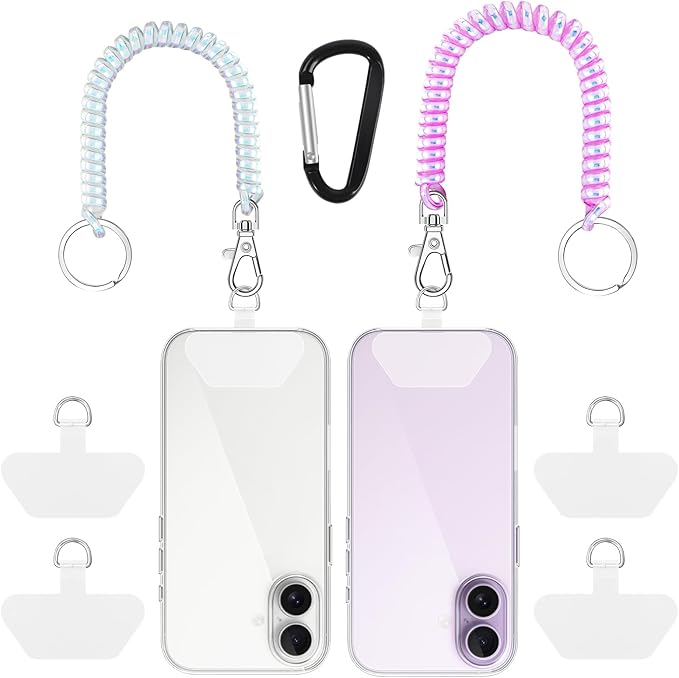 SHANSHUI Phone Lanyard Tether, Stretchy Phone Strap Patch Anchor Outdoor Climbing Hook Compatible for Most Smartphones