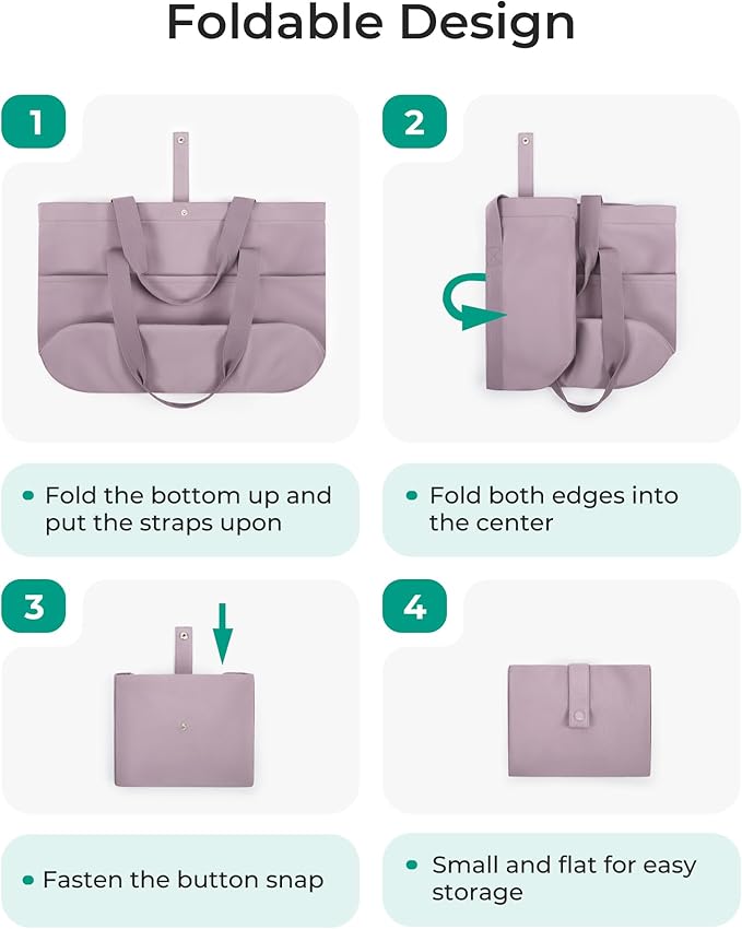 BAGSMART Tote Bag for Women, Foldable Tote Bag With Zipper Travel Shoulder Bag Handbag for Work