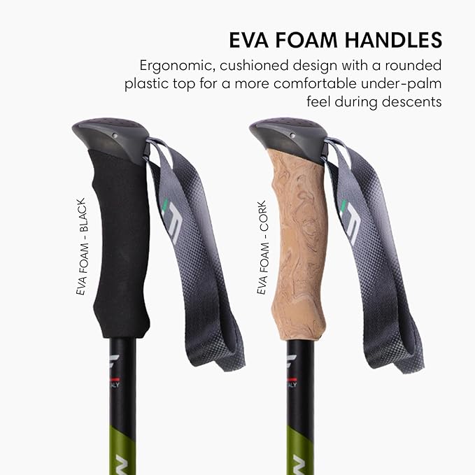 Fizan Compact 3 Trekking Poles – 5.6 oz Ultralight, Backpacking, Thru Hiking Poles, Adjustable, Collapsible, Customized Fit, EVA Grips, Aluminum Walking Sticks (Compact 3)
