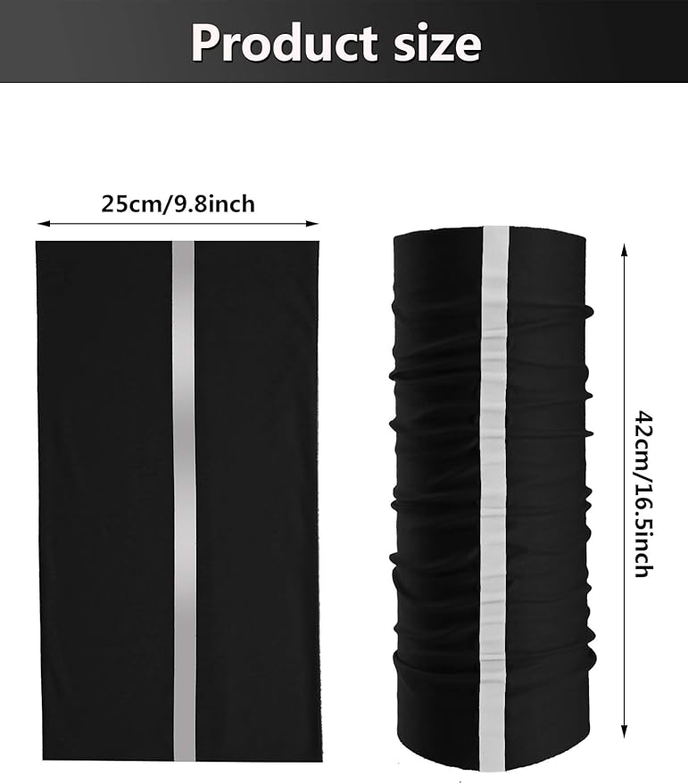 SATINIOR 8 Pcs Neck Gaiter Face Mask, Reflective Summer UV Protection Cooling Scarf Neon Breathable Bandana for Men Women
