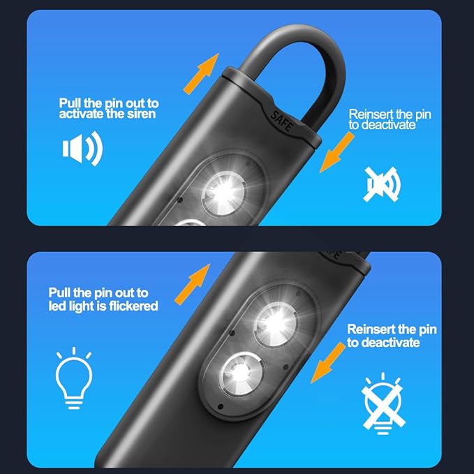 Halo-Siren Alarm, HaloSiren Personal Safety Alarm - Travel Safe Alarm with 130db Loud and LED Strobe Light, Safety Keychain Compatible with Bags, Keys, Backpacks (Purple)