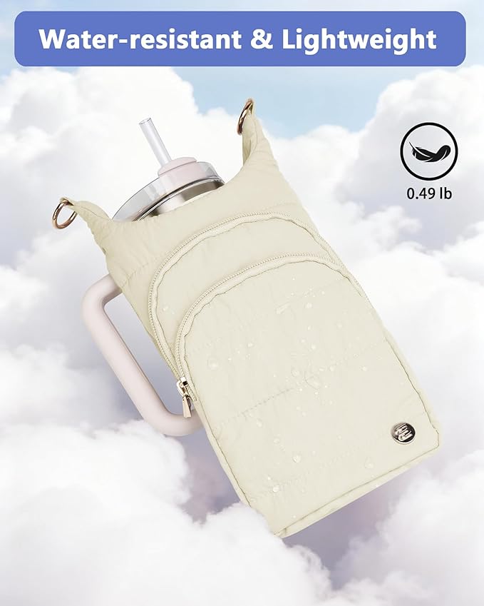 Water Bottle Holder with Strap for 30/32 oz, Crossbody Water Bottle Carrier Bag with RFID Blocking Phone Pocket