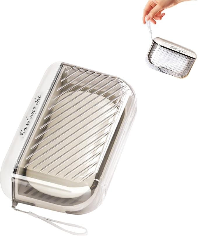 Travel Soap Case Soap Holder Bar,Soap Dish Travel Plastic Soap Dish for Shower Container(Beige)