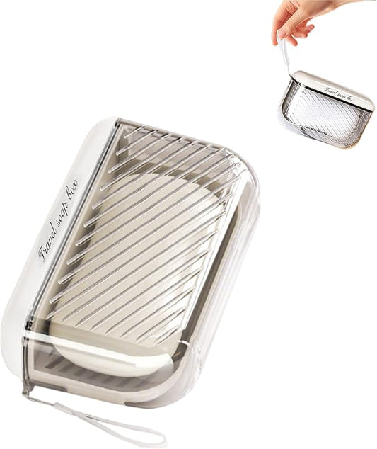 Travel Soap Case Soap Holder Bar,Soap Dish Travel Plastic Soap Dish for Shower Container(Beige)
