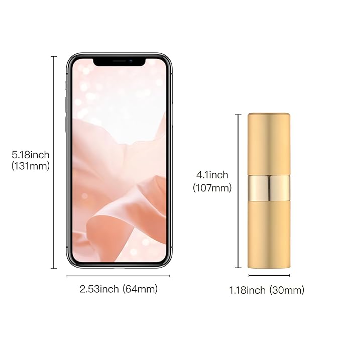Cologne Travel Bottle 20ml - Large Size Perfume Atomizer Refillable for Men - Pocket Empty Fragrance Sprayer for Refill - 0.67oz Portable Twist Spray Sample Container for Purse Gold 2PCS