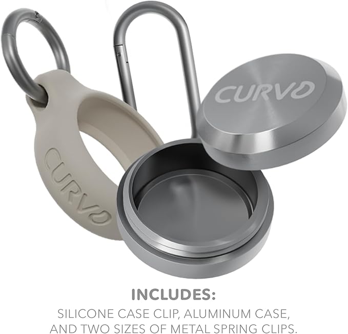 CURVD Premium Carrying Case Durable Travel Keychain Container, Medicine Pill Organizer, Travel Pill Box, Small Waterproof Holder for Pills, Earplugs, Compatible with Loop, Vibes & Eargasm (Pack of 2)