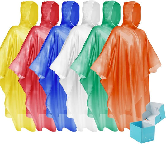 SaphiRose Disposable Rain Ponchos Emergency Clear Poncho