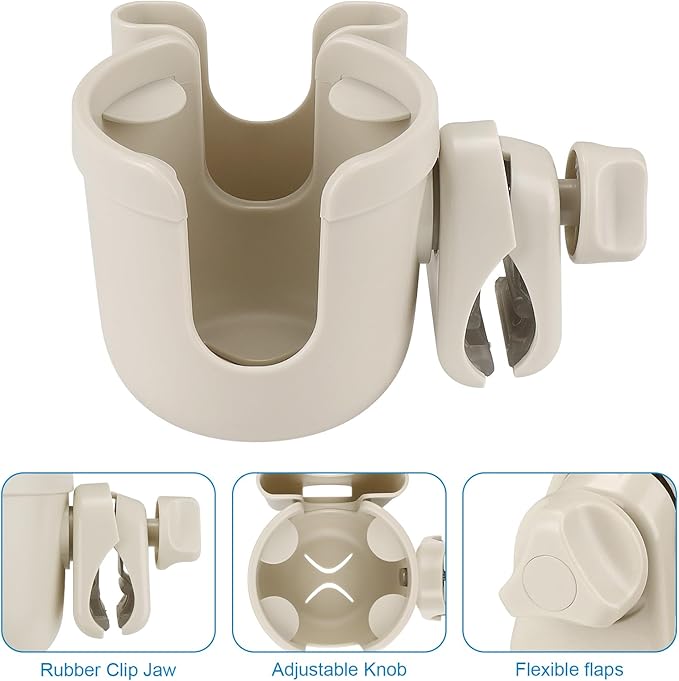Accmor Stroller Cup Holder with Phone Holder, Bike Cup Holder, Universal Cup Holder for Uppababy Nuna Doona Strollers, 2-in-1 Cup Holder for Walker, Wheelchair, Scooter