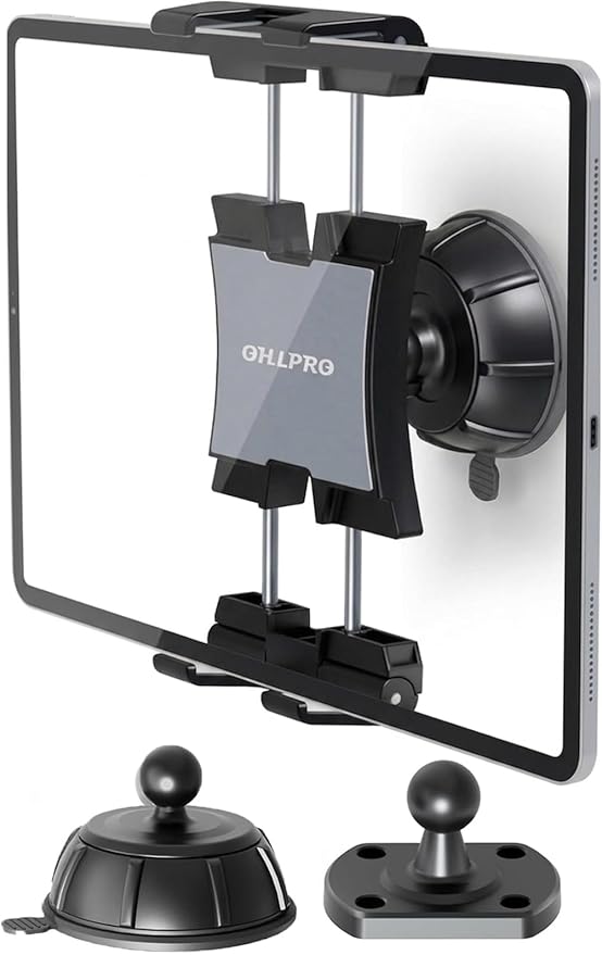 OHLPRO Tablet Wall Mount Holder,360° Rotating iPad Wall Mount Holder with Suction Cup & Screw Holes Base, Compatible with 5"-13" Devices Including iPad Pro, Mini, Air, Samsung, Kindle, Galaxy Tab