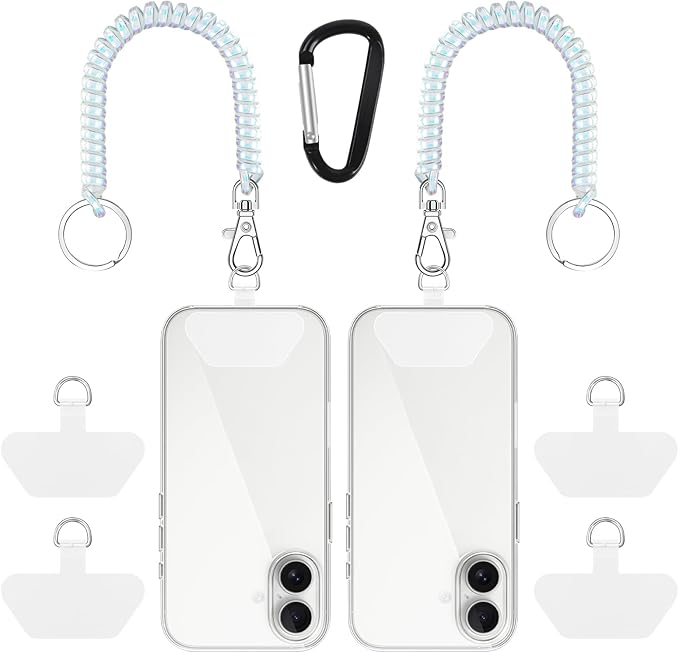 SHANSHUI Phone Lanyard Tether, Stretchy Phone Strap Patch Anchor Outdoor Climbing Hook Compatible for Most Smartphones