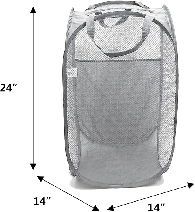 Extra Large Laundry Bags 6 Pack with 1 Pack Pop Up Hamper, Varied Colors Travel Laundry Bags 30"x40", Foldable Mesh Laundry Basket, for college dorm and apartment dwellers (7PCS)