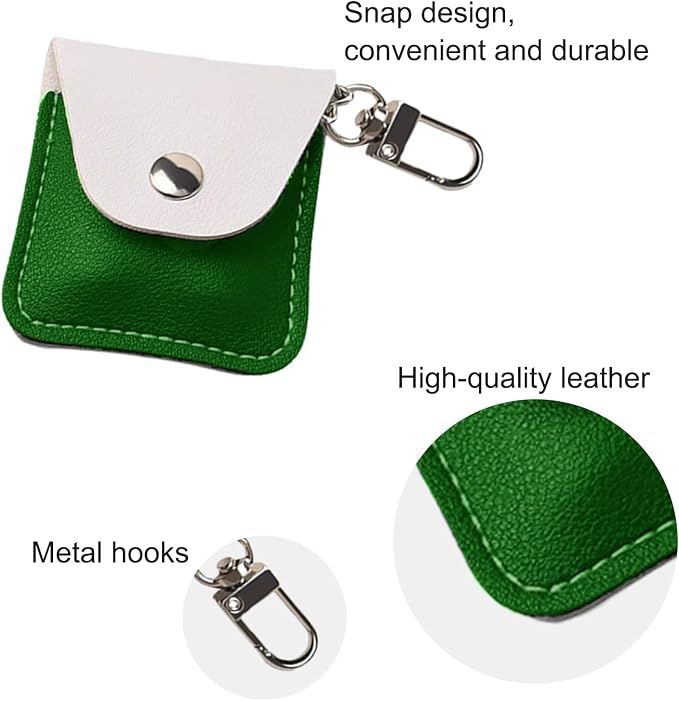 Leather Ring Holder Keychain for Gym, Portable Jewelry Travel Ring Keeper Case for Wedding ring and Necklaces