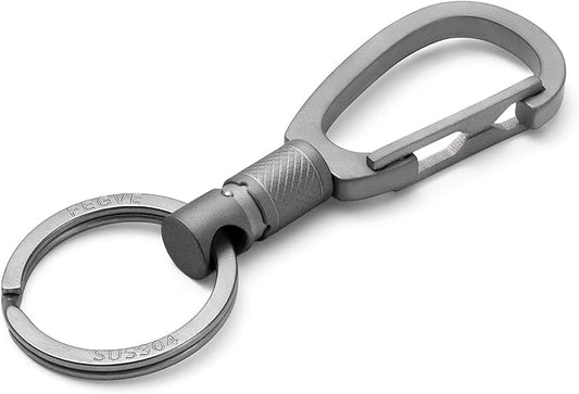FEGVE Titanium Quick Release Swivel Keychain, Pull Apart Detachable Keychain Heavy Duty Car Key Holder with Key Rings