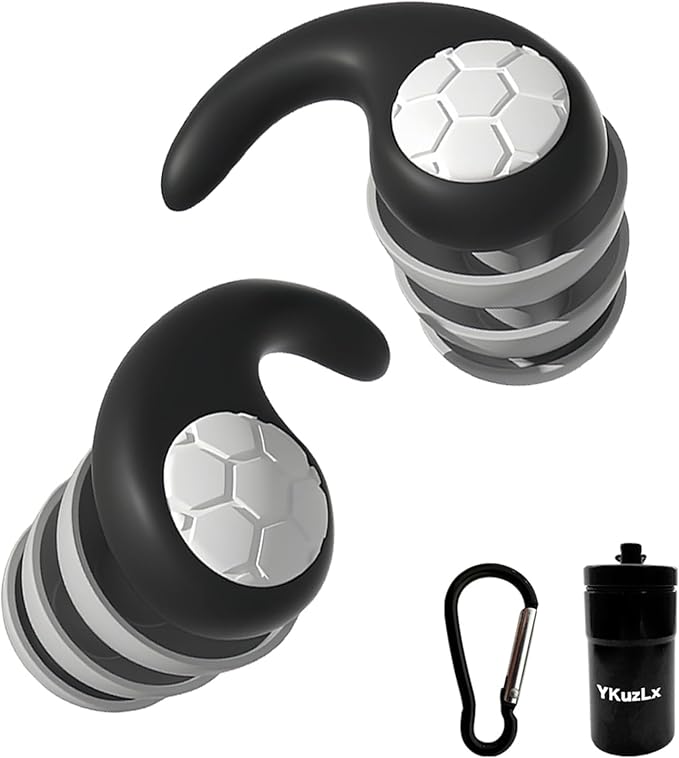 Ear Plugs for Sleeping - Noise Cancelling - Earplugs for Sleep, Swimming, Snoring Blocking, Concert, Work - Soft Silicone, Reusable, Washable - Noise Reduction up to 32dB - Black