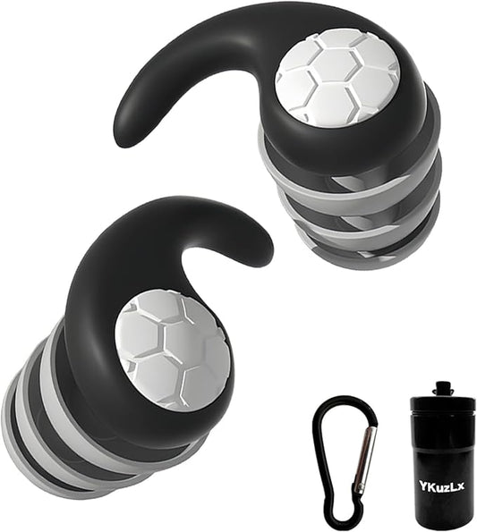 Ear Plugs for Sleeping - Noise Cancelling - Earplugs for Sleep, Swimming, Snoring Blocking, Concert, Work - Soft Silicone, Reusable, Washable - Noise Reduction up to 32dB - Black