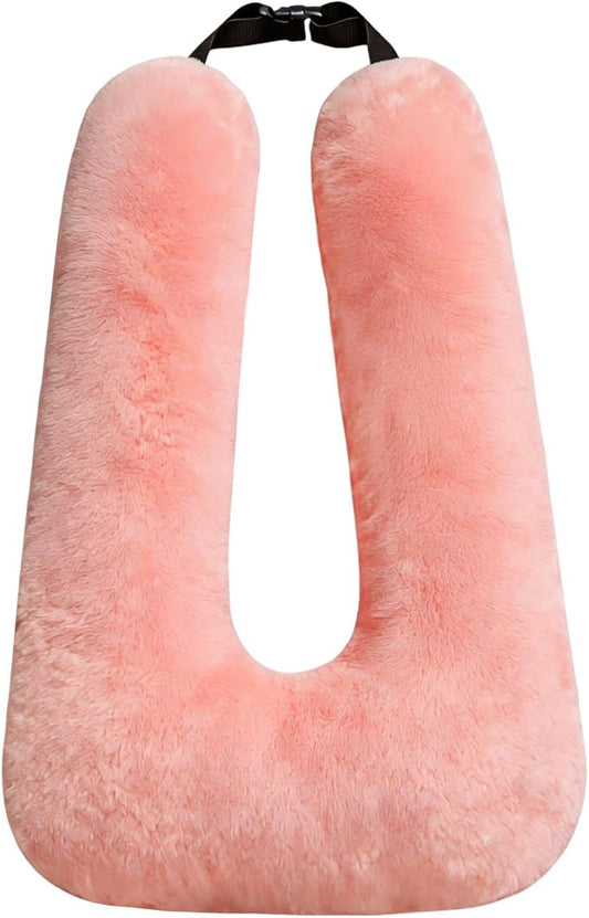 Car Pillow for Kids, Travel Pillow for Car, Car Sleeping Pillow for Kids and Adults with Adjustable Strap, Car Travel Essentials, Road Trip Pillow for Head and Neck Support,Pink
