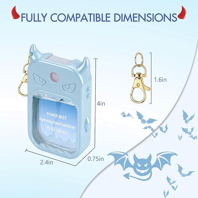 JAMIEWIN Spray Hand Sanitizer Silicone Case Compatible with Touchland Hand Sanitizer 1 FL OZ Holder Accessory with Keychain