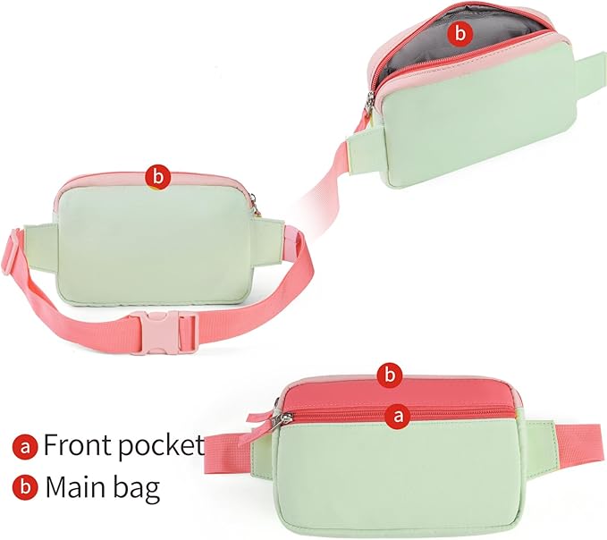 Fanny Pack Birthday Graduation Gifts for 7 8 9 10 11 12 13 Year Old Teen Girls Her Kids, Preppy Cute Trendy Stuff Colorblock Crossbody Bag Adjustable Belt Bags for Travel Essentials