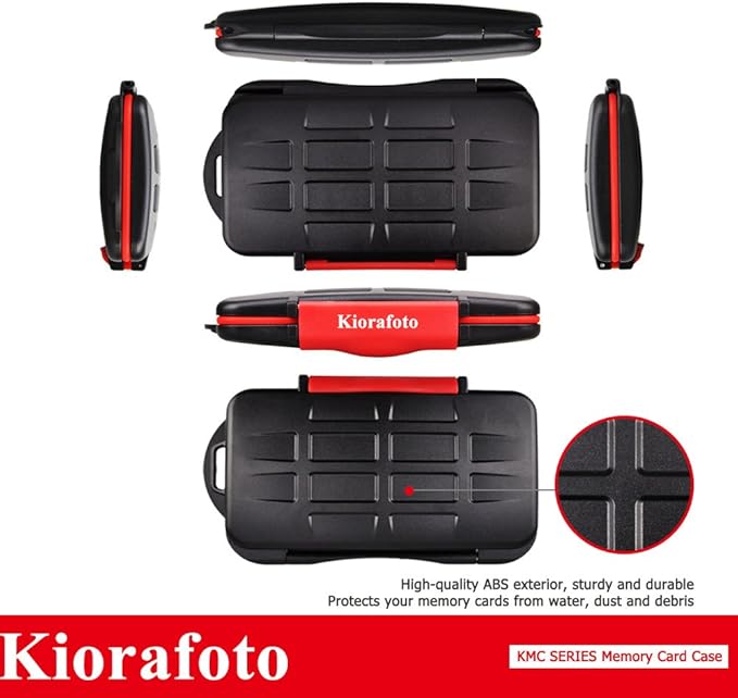 Kiorafoto 36 Slots : 18 TF + 12 SD + 6 CF Memory Card Holder Case Storage Protector Wallet for TF MSD Micro SD SDHC SDXC SDUC CF Compact Flash Memory Cards with Carabiner + Card Tray Removal Pin Key