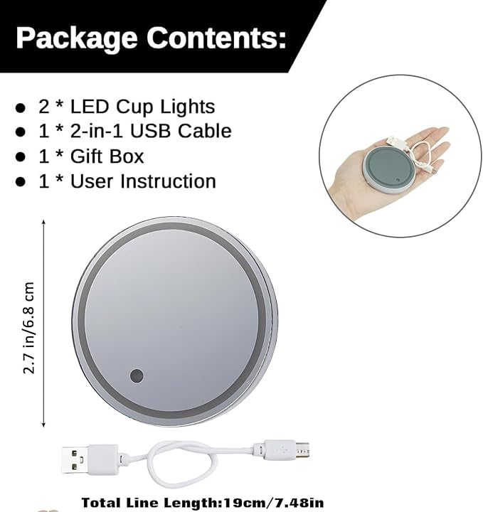 2PCS LED Car Cup Holder Lights, Light up Car Coasters for Cup Holders 7 Color-Changing Light Up Cup Holder Insert Coasters, Waterproof Car Accessories for Teens, Car Gifts for Men & Women