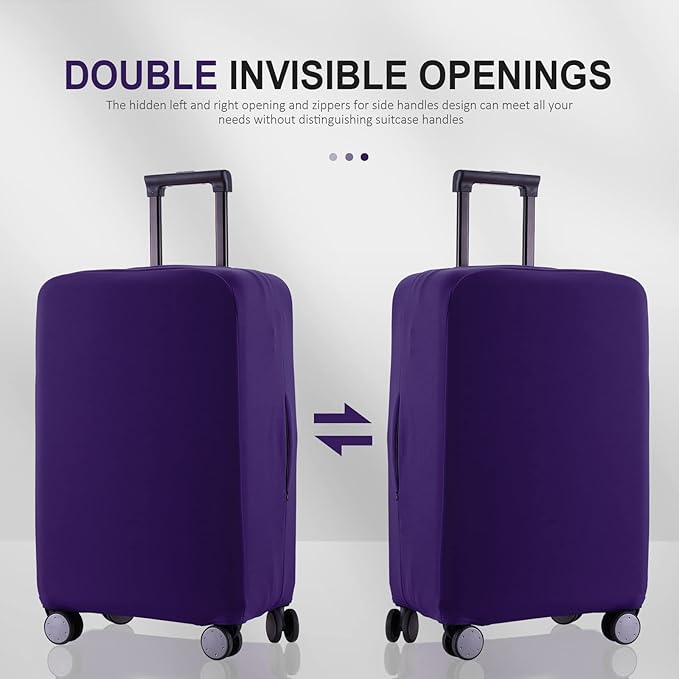 Travel Luggage Cover - Scratch-Resistant Fit 19-31 Inch Suitcase Protector (Purple, SX(22-23 inch))