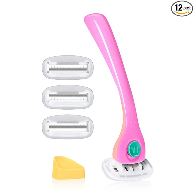 Billie Razors for Women Shave Kit – Women’s Razor + 4 x 5-Blade Razor Refills + Magnetic Holder – Malibu,(Pack of 12)