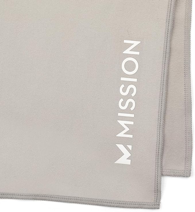 MISSION On-The-Go Cooling Towel - Soft, Lightweight Fabric - Cools Up to 2 Hours - UPF 50 Sun Protection - Machine Washable (Alloy)