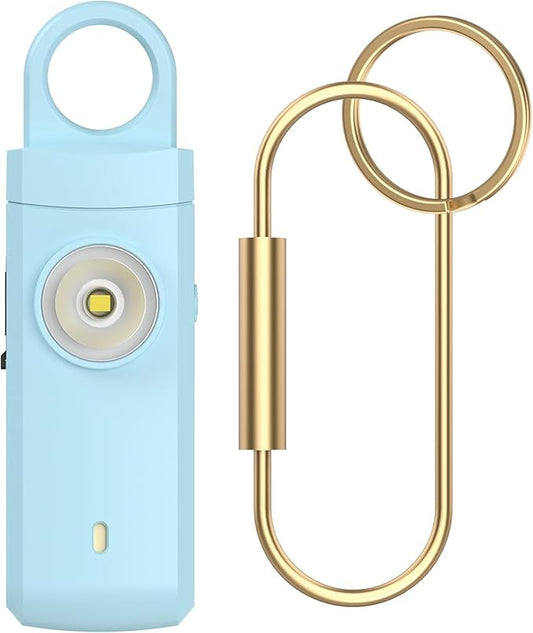 Rechargeable Personal Alarm for Women - Christmas Birthday Gifts for Women, Daughter, College Student, Teen Girl, Elders, Kids, Siren Alarm, Safety Keychain, USB Charging, Aqua