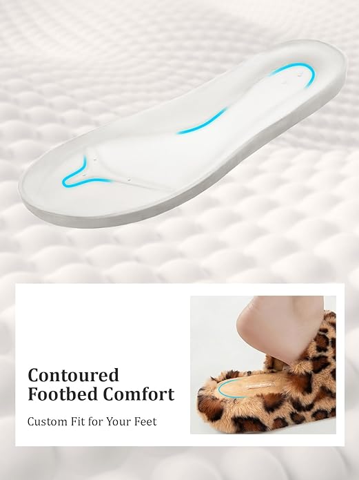 FamilyFairy Women's Fluffy Faux Fur Slippers Comfy Open Toe Two Band Slides with Fleece Lining and Rubber Sole