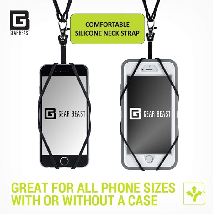 Gear Beast Cell Phone Lanyard - Universal Neck Phone Holder w/Card Pocket and Silicone Neck Strap - Compatible with Most Smartphones, Harbor Mist