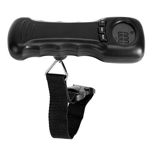 Portable Luggage Scale Travel Digital, 50kg/110lb Suitcase Scale, ABS Hanging Scale, Black Luggage Weight Scale with Hook, Sturdy Weight Machine for Luggage, Travel, Bag