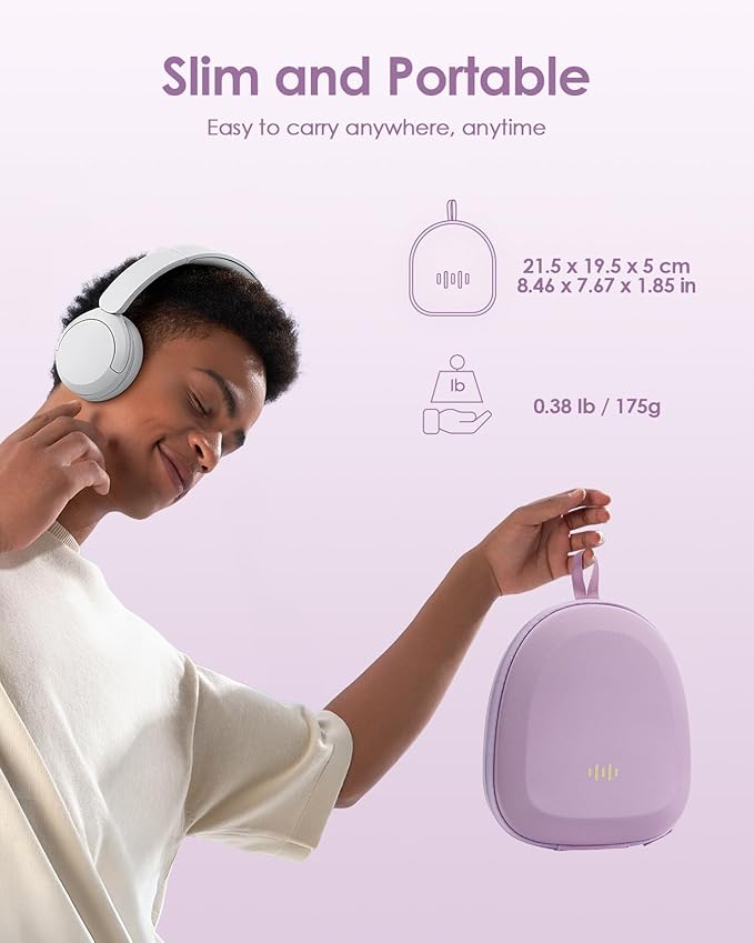 Headphone Case Hard Shell Super-Slim for Sony/JBL/Bose/Soundcore Anker/BERIBES KVIDIO TOZO JLab Over-Ear Headphones Universal Portable Travel Organizer Bag (Purple)
