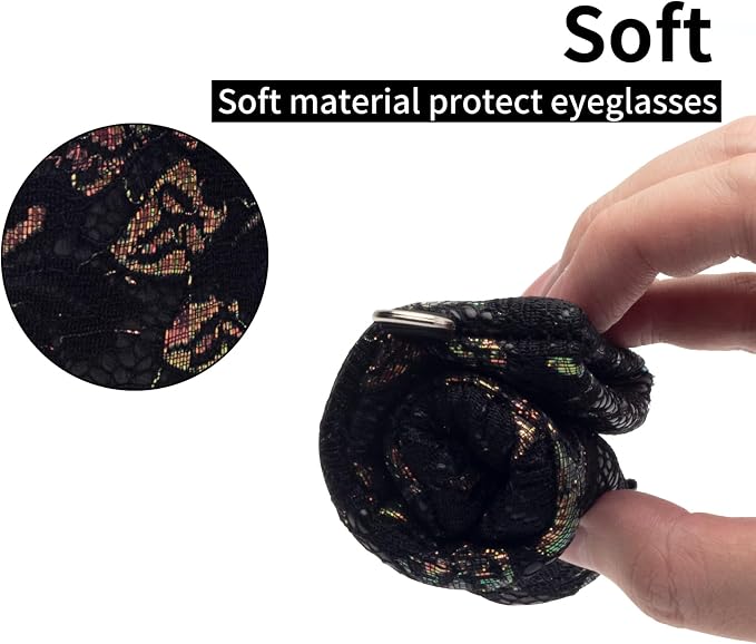 Face Shadow Double Glasses Case Soft Eyeglass Case For Women Men Squeeze Top Sunglasses Case With Cleaning Cloth