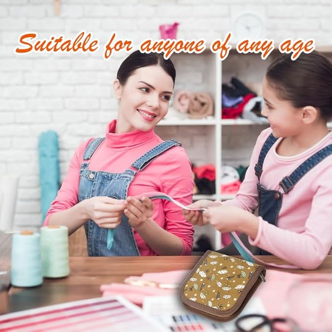 Sewing Kit Gifts for Grandma, Mom, Friend, Traveler, Adults, Beginner, Emergency,Sewing Supplies Accessories with Scissors,Sewing Needles Thimble, Thread etc(Wildflower Umbrella Orange, S)