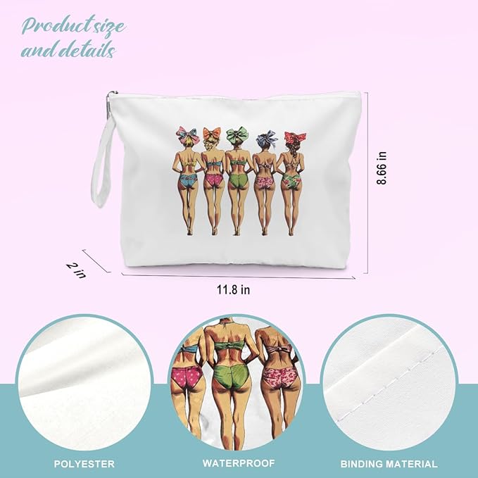 BELLOWDEER Beach Bags for Women, Wet Bag Cosmetic Bag for Beach Toiletries, Summer Travel Essentials, Gifts for Women