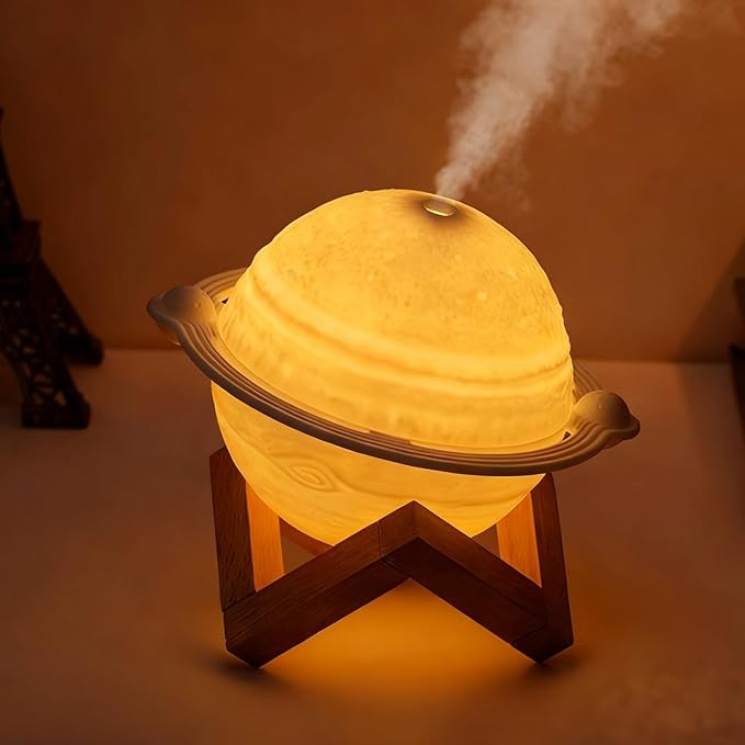 Mini Humidifier, Moon Lamp Desktop Humidifier with LED Night Light, 2 Gear Intermittent Spray, USB Charging Mist Humidifiers, for Bedroom, Office Room, Bedroom, Travel, Etc(Design model)