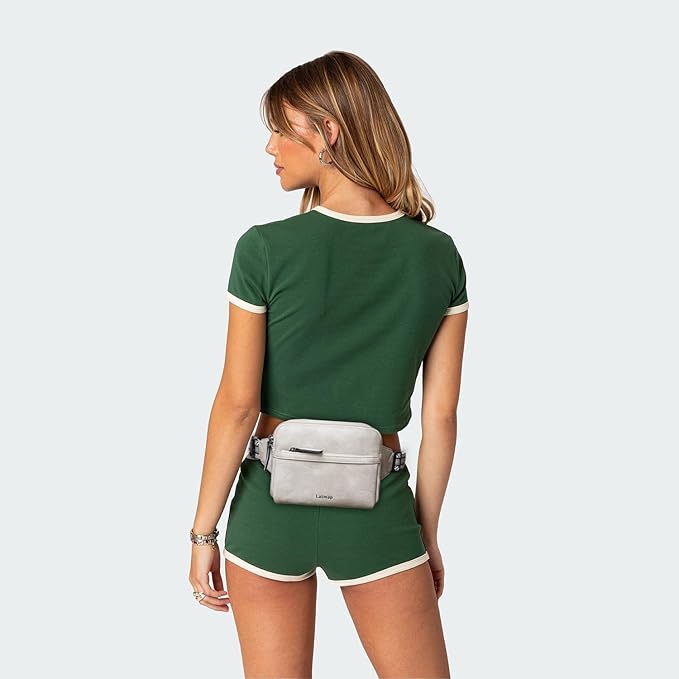LATMAP 3L Fanny Packs Belt Bag for Women Small Everywhere Crossbody Bag Waist Packs Faux Leather Sling Chest Travel Purse