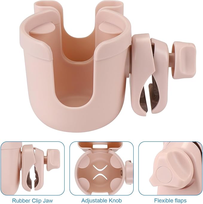 Accmor Stroller Cup Holder with Phone Holder, Bike Cup Holder, Universal Cup Holder for Uppababy Nuna Doona Strollers, 2-in-1 Cup Holder for Walker, Wheelchair, Scooter