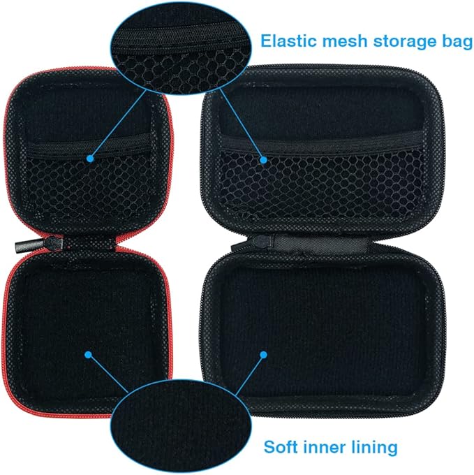 10 Pieces Earbud Case, lyfLux Square and Rectangular Headphone Case with Clips for Headphones, SD Memory Cards, Wireless Earplugs