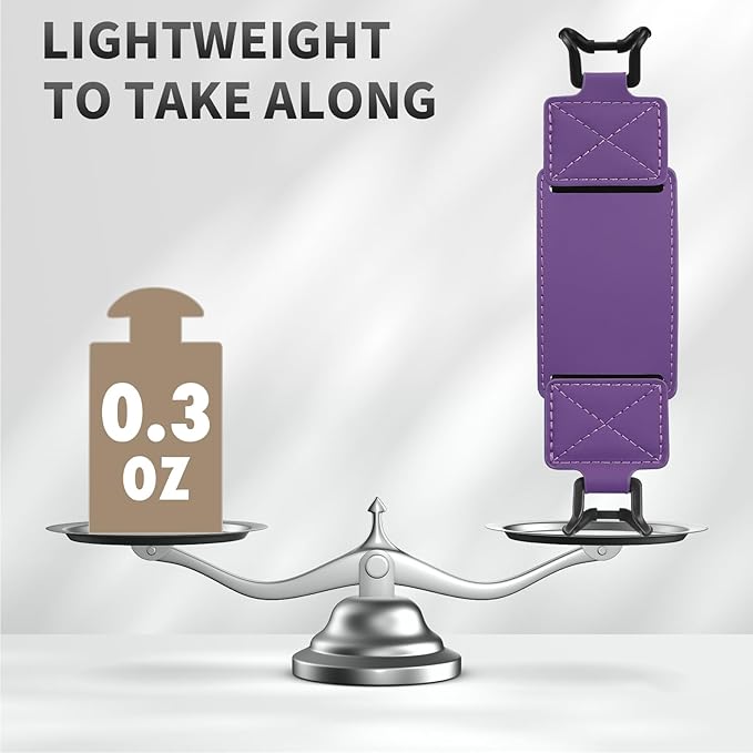 MoKo 2 Pack Security Hand Strap for 6-8" Kindle eReaders Fire Tablet-Kindle/Kobo/Voyaga E-Book Tablet, High-Elasticity Versatile Hand Strap Lightweight Finger Grip Holder, Deep Purple+Glitter Purple