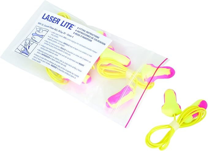 Howard Leight by Honeywell Laser Lite High Visibility Corded Disposable Foam Earplugs, 5-Pair Vending Pack (LL-5-30)
