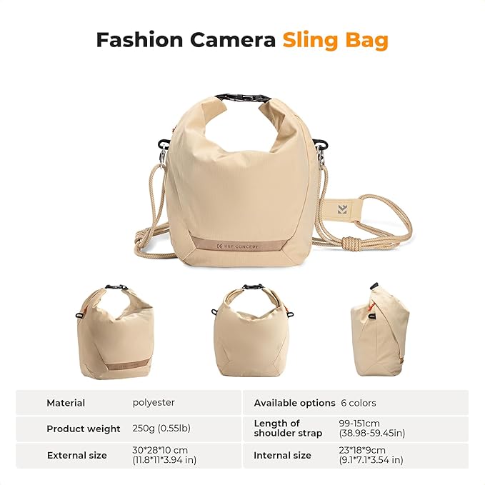K&F CONCEPT Camera Sling Bag Small Compact Case, Cute Soft Camera Pouch Handbag for Urban Street Photography
