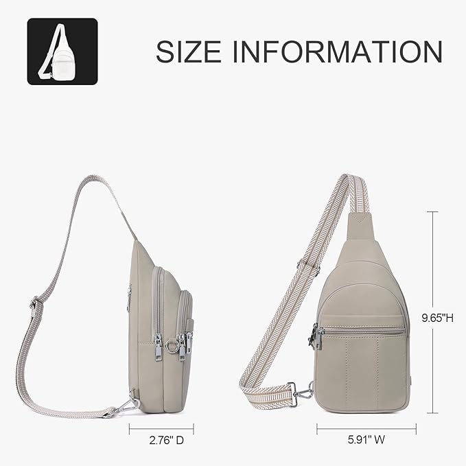 Small Sling Bag for Women, Puffer Crossbody Bag Anti Theft Travel RFID Purses Fanny Packs for Travel Hiking