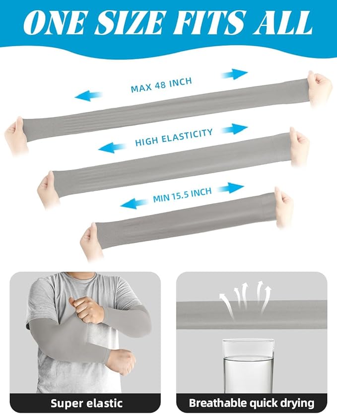 BHYTAKI Cooling Compression Arm Sleeves for Men Women,UPF50 UV Sun Protection Sleeves for Work Sport Tattoo Cover Up