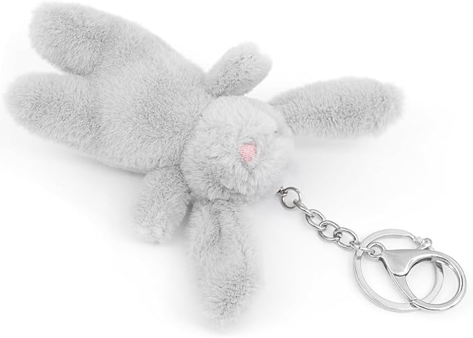Miokkley Cute Bunny Plush Keychain for Backpack, 3.5" Inch Mini Rabbit Keychain Purse Charm Pendant Gift for Women