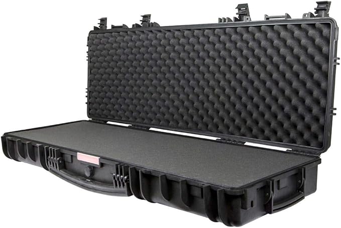 Monoprice Weatherproof Hard Case - 47 x 16 x 6 Inches, With Wheels and Customizable Foam, Shockproof, IP67, Ultraviolet And Impact Resistant Material, Black - Pure Outdoor Collection